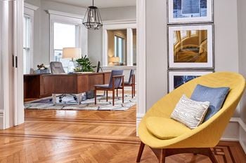 Yellow chair in the living room